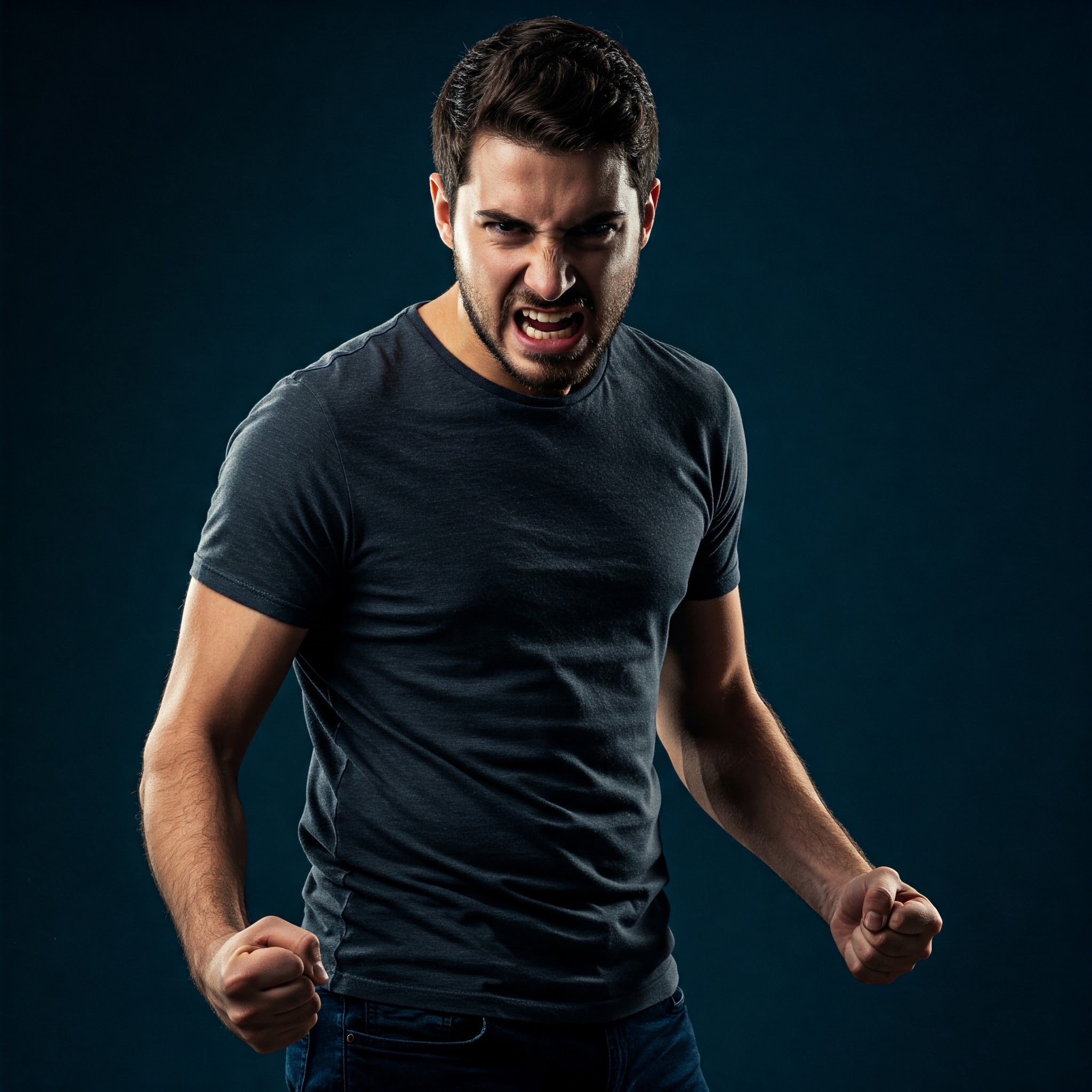 photo of Angry Man with Fists Raised